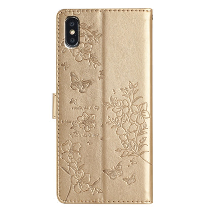Butterflies and Flowers Leather Phone Case, For iPhone XS / X, For iPhone XR, For iPhone XS Max, For iPhone 8 Plus / 7 Plus