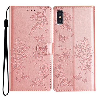 Butterflies and Flowers Leather Phone Case, For iPhone XS / X, For iPhone XR, For iPhone XS Max, For iPhone 8 Plus / 7 Plus