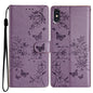 Butterflies and Flowers Leather Phone Case, For iPhone XS / X, For iPhone XR, For iPhone XS Max, For iPhone 8 Plus / 7 Plus