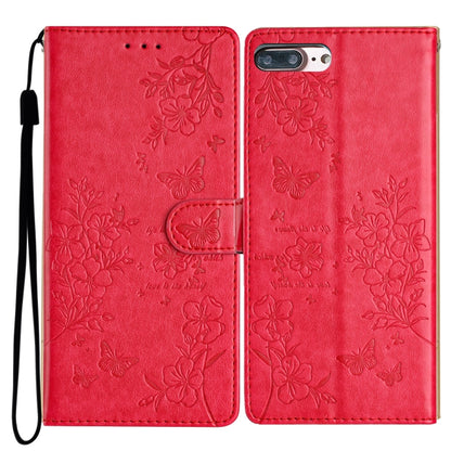Butterflies and Flowers Leather Phone Case, For iPhone XS Max, For iPhone 8 Plus / 7 Plus