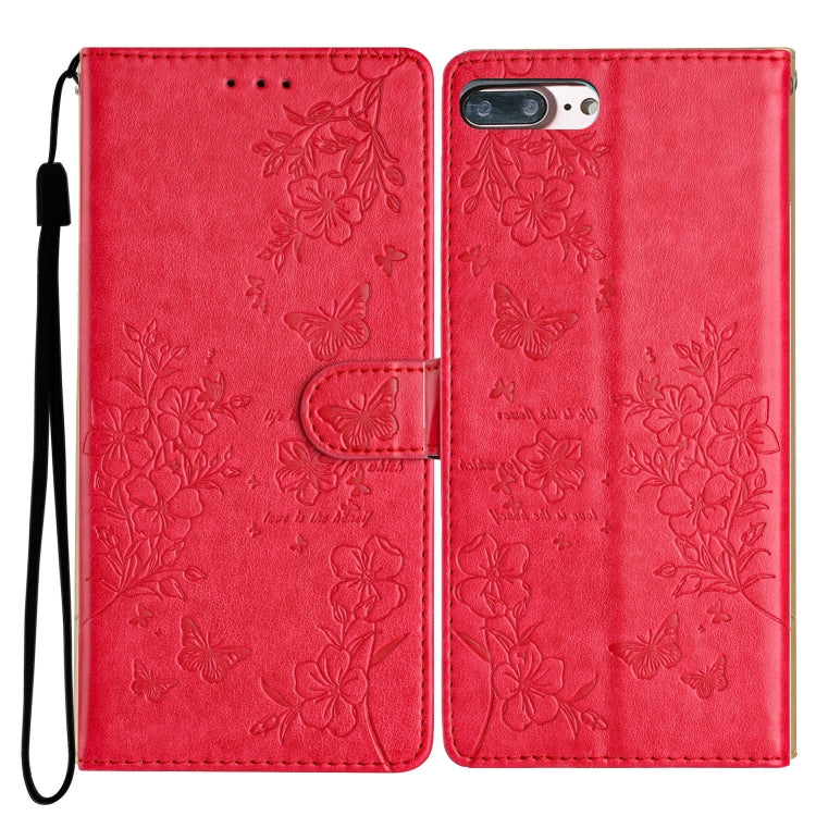 Butterflies and Flowers Leather Phone Case, For iPhone XS / X, For iPhone XR, For iPhone XS Max, For iPhone 8 Plus / 7 Plus