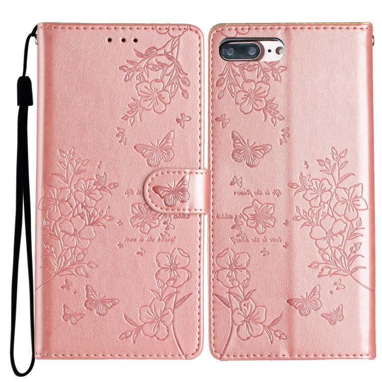 Butterflies and Flowers Leather Phone Case, For iPhone XS / X, For iPhone XR, For iPhone XS Max, For iPhone 8 Plus / 7 Plus