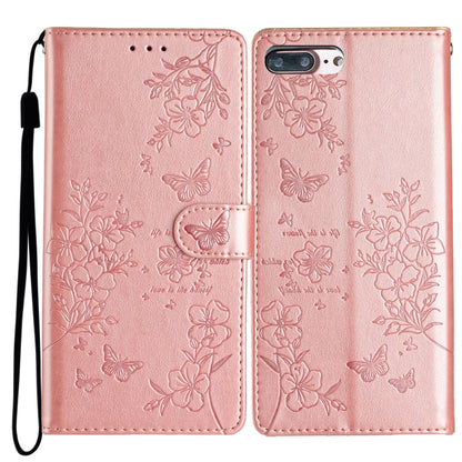 Butterflies and Flowers Leather Phone Case, For iPhone XS Max, For iPhone 8 Plus / 7 Plus