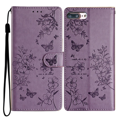 Butterflies and Flowers Leather Phone Case, For iPhone XS Max, For iPhone 8 Plus / 7 Plus