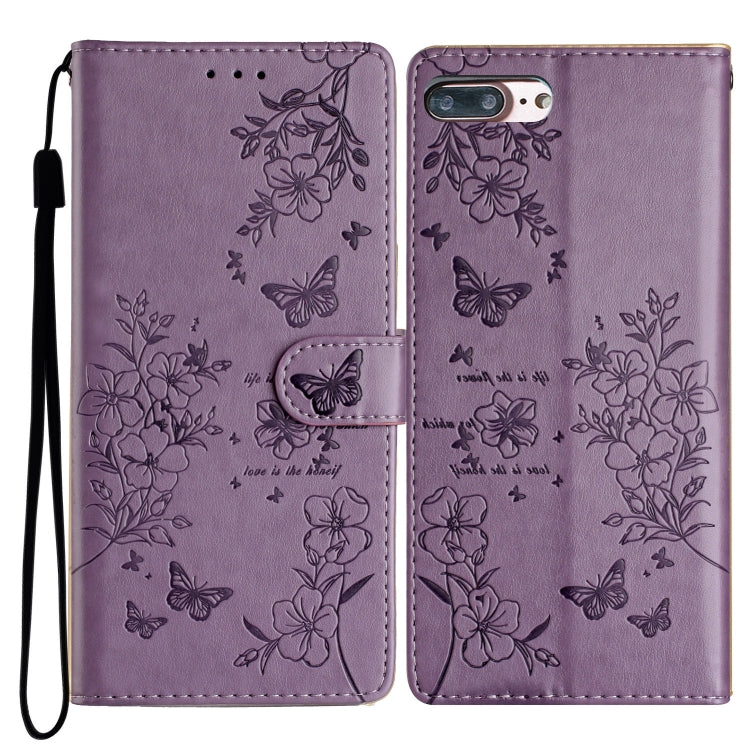Butterflies and Flowers Leather Phone Case, For iPhone XS / X, For iPhone XR, For iPhone XS Max, For iPhone 8 Plus / 7 Plus