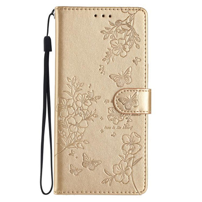 Butterflies and Flowers Leather Phone Case, For iPhone 17e / 16e, For iPhone 16 Pro Max, For iPhone 16 Pro, For iPhone 16 Plus