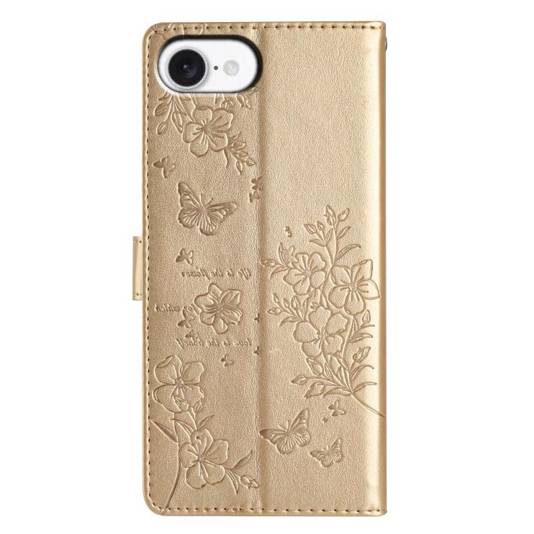 Butterflies and Flowers Leather Phone Case, For iPhone 17e / 16e, For iPhone 16 Pro Max, For iPhone 16 Pro, For iPhone 16 Plus