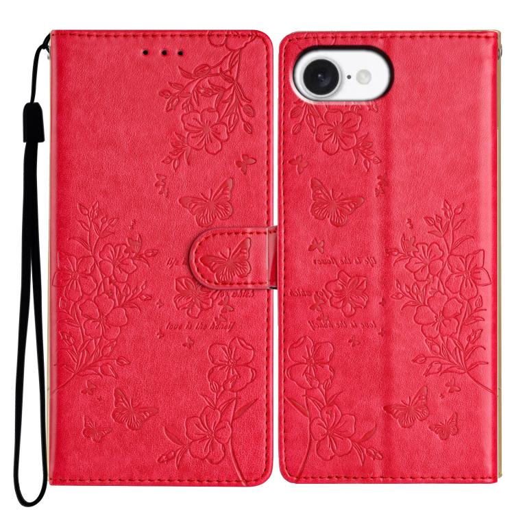 Butterflies and Flowers Leather Phone Case, For iPhone 18 Pro, For iPhone 18 Pro Max, For iPhone 17e / 16e, For iPhone 16 Pro Max