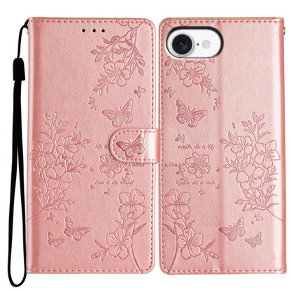 Butterflies and Flowers Leather Phone Case, For iPhone 18 Pro, For iPhone 18 Pro Max, For iPhone 17e / 16e, For iPhone 16 Pro Max