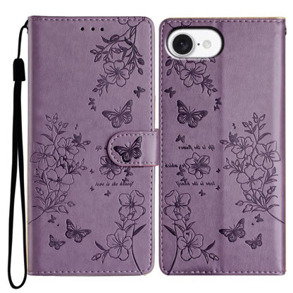 Butterflies and Flowers Leather Phone Case, For iPhone 18 Pro, For iPhone 18 Pro Max, For iPhone 17e / 16e, For iPhone 16 Pro Max