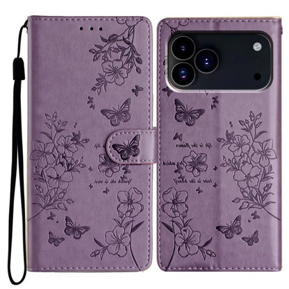 Butterflies and Flowers Leather Phone Case, For iPhone 18 Pro, For iPhone 18 Pro Max, For iPhone 17e / 16e, For iPhone 16 Pro Max