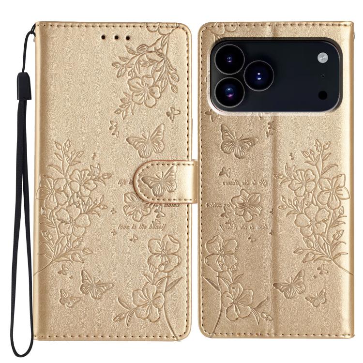 Butterflies and Flowers Leather Phone Case, For iPhone 18 Pro, For iPhone 18 Pro Max, For iPhone 17e / 16e, For iPhone 16 Pro Max