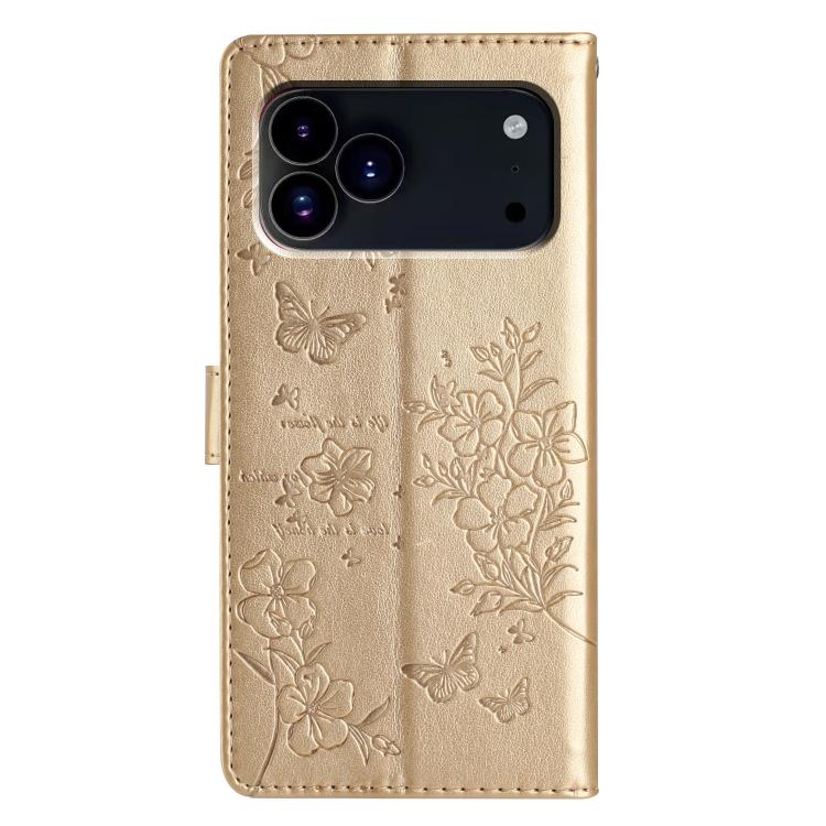 Butterflies and Flowers Leather Phone Case, For iPhone 18 Pro, For iPhone 18 Pro Max, For iPhone 17e / 16e, For iPhone 16 Pro Max