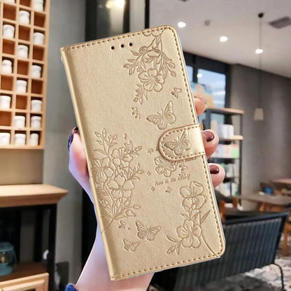 Butterflies and Flowers Leather Phone Case, For iPhone 18 Pro, For iPhone 18 Pro Max, For iPhone 17e / 16e, For iPhone 16 Pro Max