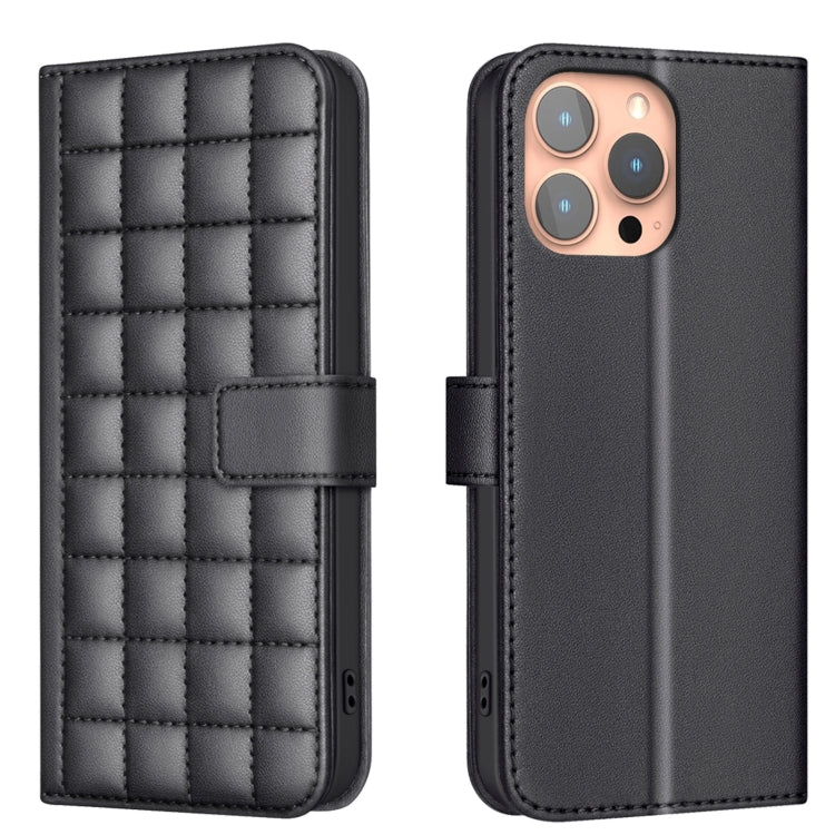 Square Texture Leather Phone Case, For iPhone 16 Plus, For iPhone 16, For iPhone 15 Pro Max, For iPhone 15 Pro