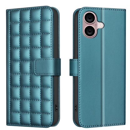 Square Texture Leather Phone Case, For iPhone 16 Plus, For iPhone 16, For iPhone 15 Pro Max, For iPhone 15 Pro