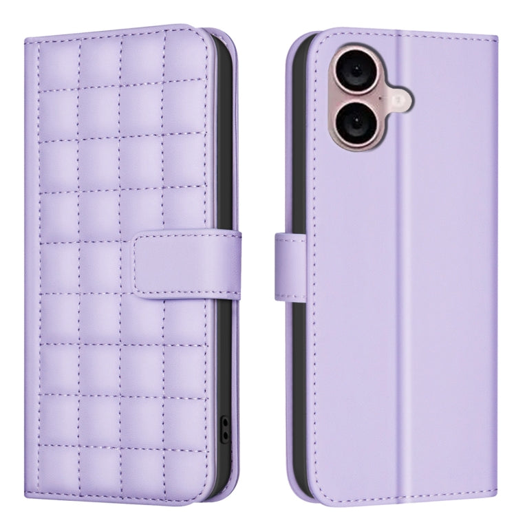 Square Texture Leather Phone Case, For iPhone 16 Plus, For iPhone 16, For iPhone 15 Pro Max, For iPhone 15 Pro