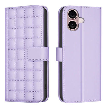 Square Texture Leather Phone Case, For iPhone 16 Plus, For iPhone 16, For iPhone 15 Pro Max, For iPhone 15 Pro