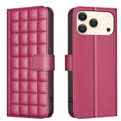 Square Texture Leather Phone Case, For iPhone 17e / 16e, For iPhone 17 Pro Max, For iPhone 16 Pro Max, For iPhone 16 Pro