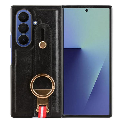 Wristband Leather Back Phone Case, For Samsung Galaxy Z Fold7 5G, For Samsung Galaxy Z Flip7 5G, For Samsung Galaxy Z Fold6
