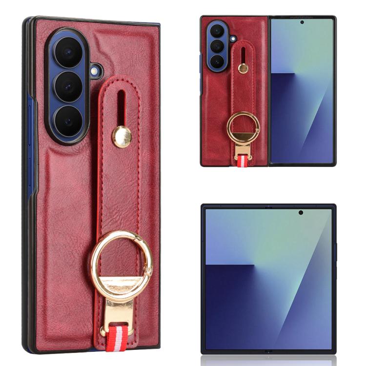 Wristband Leather Back Phone Case, For Samsung Galaxy Z Fold7 5G, For Samsung Galaxy Z Flip7 5G, For Samsung Galaxy Z Fold6