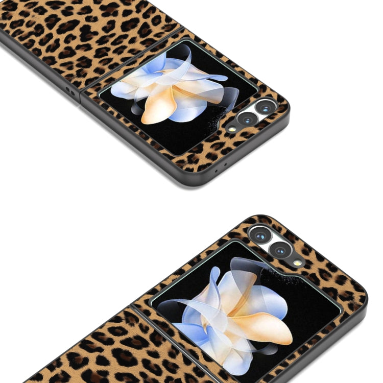 Black Frame Leopard Full Coverage Phone Case, For Samsung Galaxy Z Flip6 / Flip7 FE, For Samsung Galaxy Z Fold6