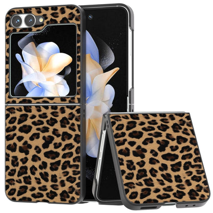 Black Frame Leopard Full Coverage Phone Case, For Samsung Galaxy Z Flip6 / Flip7 FE, For Samsung Galaxy Z Fold6
