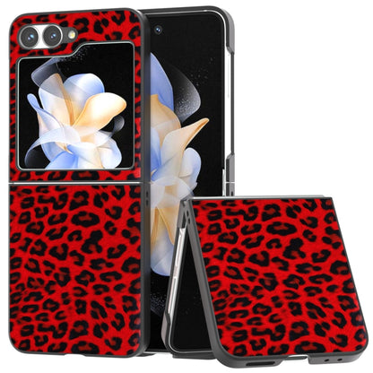 Black Frame Leopard Full Coverage Phone Case, For Samsung Galaxy Z Flip6 / Flip7 FE, For Samsung Galaxy Z Fold6