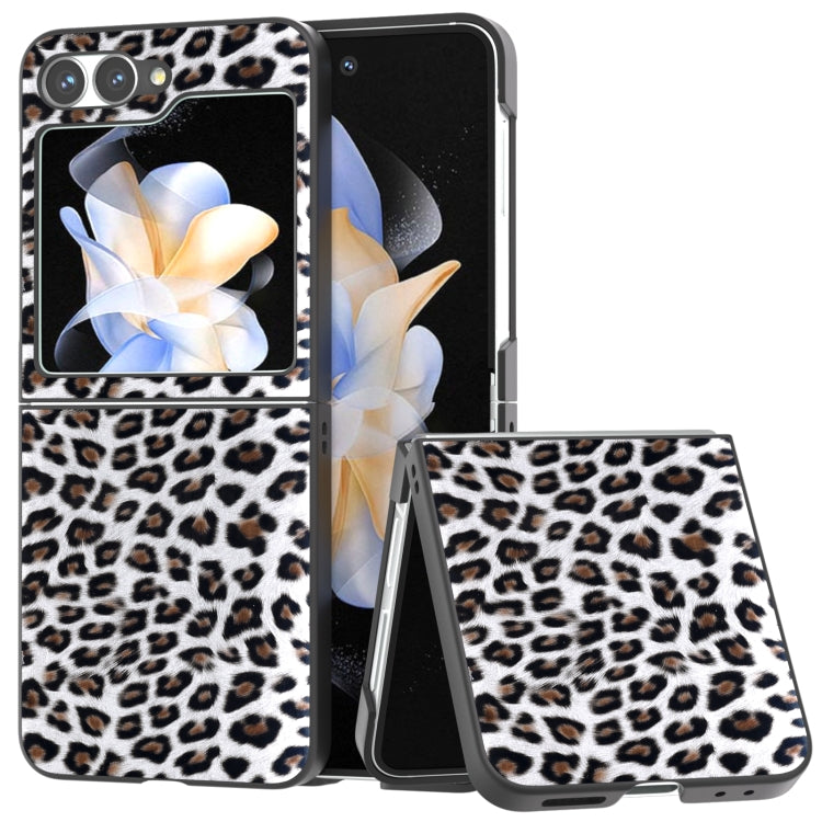 Black Frame Leopard Full Coverage Phone Case, For Samsung Galaxy Z Flip6 / Flip7 FE, For Samsung Galaxy Z Fold6