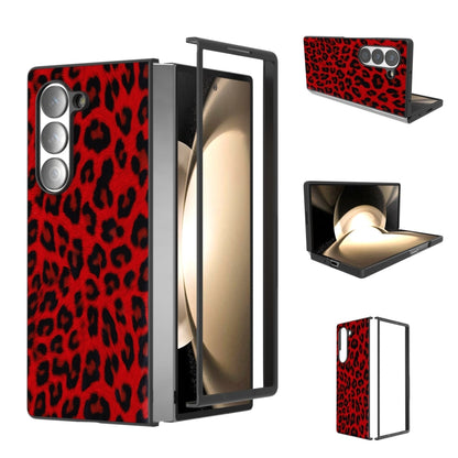 Black Frame Leopard Full Coverage Phone Case, For Samsung Galaxy Z Flip6 / Flip7 FE, For Samsung Galaxy Z Fold6
