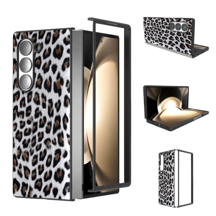 Black Frame Leopard Full Coverage Phone Case, For Samsung Galaxy Z Flip6 / Flip7 FE, For Samsung Galaxy Z Fold6