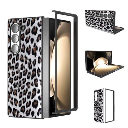 Black Frame Leopard Full Coverage Phone Case, For Samsung Galaxy Z Flip6 / Flip7 FE, For Samsung Galaxy Z Fold6