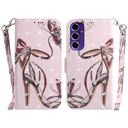 3D Colored Flip Leather Phone Case, For Samsung Galaxy S25 Ultra 5G, For Samsung Galaxy S24 FE 5G
