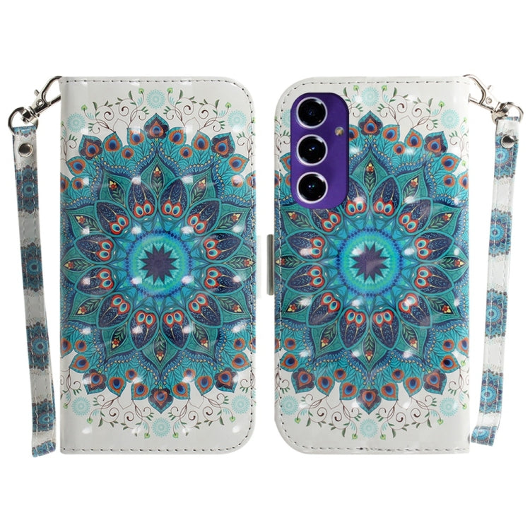3D Colored Flip Leather Phone Case, For Samsung Galaxy S25 Ultra 5G, For Samsung Galaxy S24 FE 5G