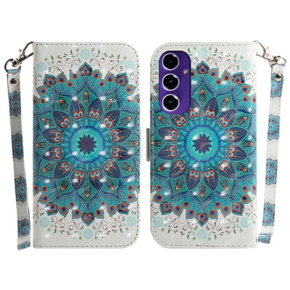 3D Colored Flip Leather Phone Case, For Samsung Galaxy S25 Ultra 5G, For Samsung Galaxy S24 FE 5G