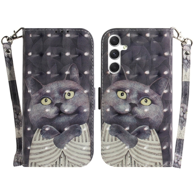 3D Colored Flip Leather Phone Case, For Samsung Galaxy S25+ 5G, For Samsung Galaxy S25 Ultra 5G
