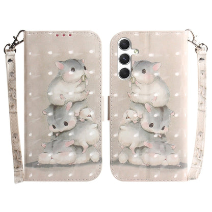 3D Colored Flip Leather Phone Case, For Samsung Galaxy S25+ 5G, For Samsung Galaxy S25 Ultra 5G