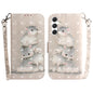 3D Colored Flip Leather Phone Case, For Samsung Galaxy S25+ 5G, For Samsung Galaxy S25 Ultra 5G