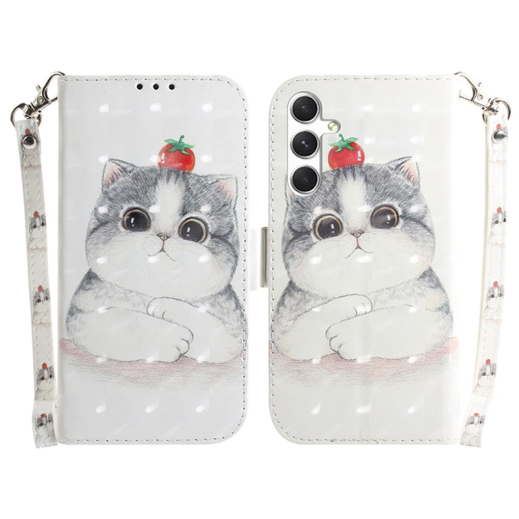 3D Colored Flip Leather Phone Case, For Samsung Galaxy S25+ 5G, For Samsung Galaxy S25 Ultra 5G