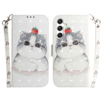 3D Colored Flip Leather Phone Case, For Samsung Galaxy S25+ 5G, For Samsung Galaxy S25 Ultra 5G