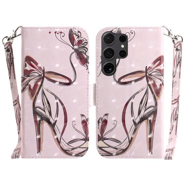 3D Colored Flip Leather Phone Case, For Samsung Galaxy S25+ 5G, For Samsung Galaxy S25 Ultra 5G