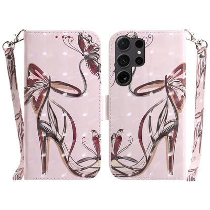 3D Colored Flip Leather Phone Case, For Samsung Galaxy S25+ 5G, For Samsung Galaxy S25 Ultra 5G