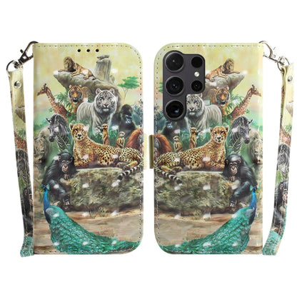 3D Colored Flip Leather Phone Case, For Samsung Galaxy S25+ 5G, For Samsung Galaxy S25 Ultra 5G