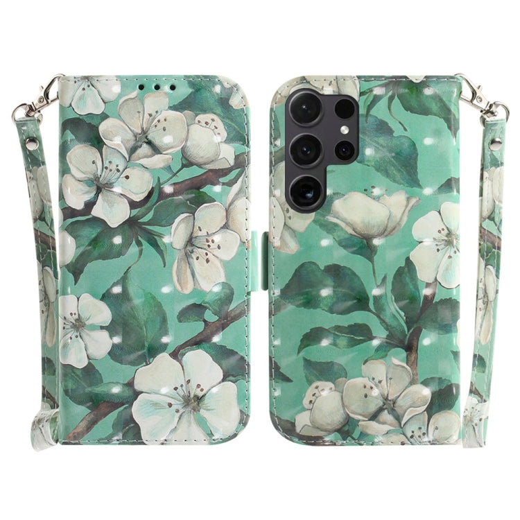 3D Colored Flip Leather Phone Case, For Samsung Galaxy S25+ 5G, For Samsung Galaxy S25 Ultra 5G
