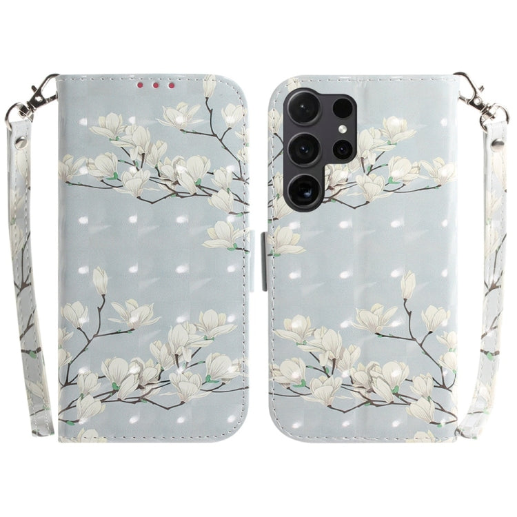 3D Colored Flip Leather Phone Case, For Samsung Galaxy S25+ 5G, For Samsung Galaxy S25 Ultra 5G
