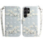 3D Colored Flip Leather Phone Case, For Samsung Galaxy S25+ 5G, For Samsung Galaxy S25 Ultra 5G