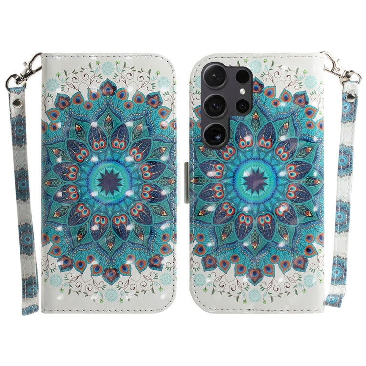 3D Colored Flip Leather Phone Case, For Samsung Galaxy S25+ 5G, For Samsung Galaxy S25 Ultra 5G