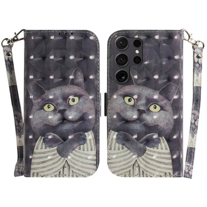 3D Colored Flip Leather Phone Case, For Samsung Galaxy S25+ 5G, For Samsung Galaxy S25 Ultra 5G