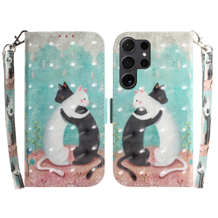 3D Colored Flip Leather Phone Case, For Samsung Galaxy S25+ 5G, For Samsung Galaxy S25 Ultra 5G
