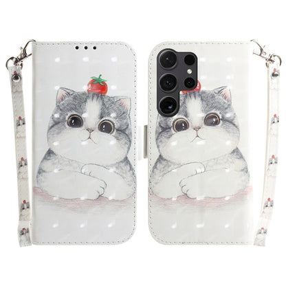 3D Colored Flip Leather Phone Case, For Samsung Galaxy S25+ 5G, For Samsung Galaxy S25 Ultra 5G
